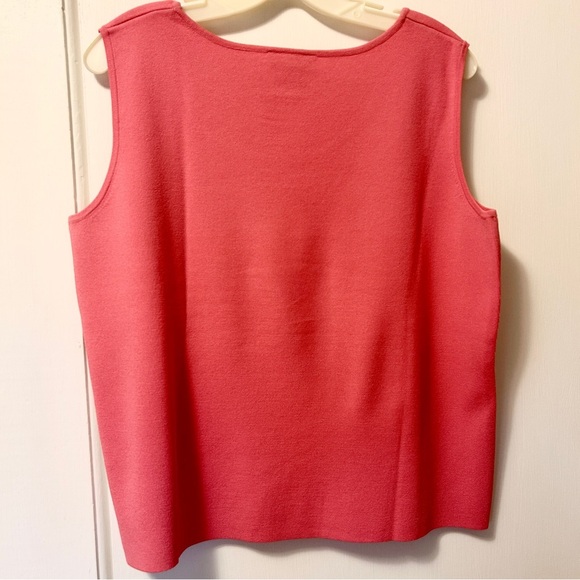 Talbots Shell Sweater Coral Pink Sleeveless Knit Blend Scoop Neck Plus size 1X - Picture 8 of 14